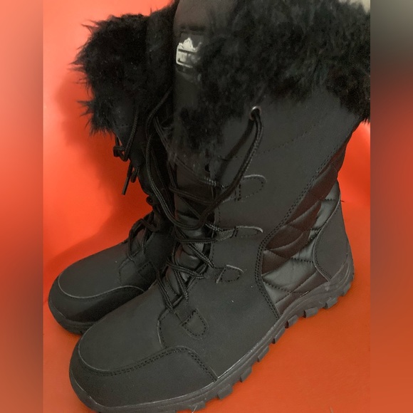 POLAR Womens Quilted Faux Fur Boots - Picture 2 of 2